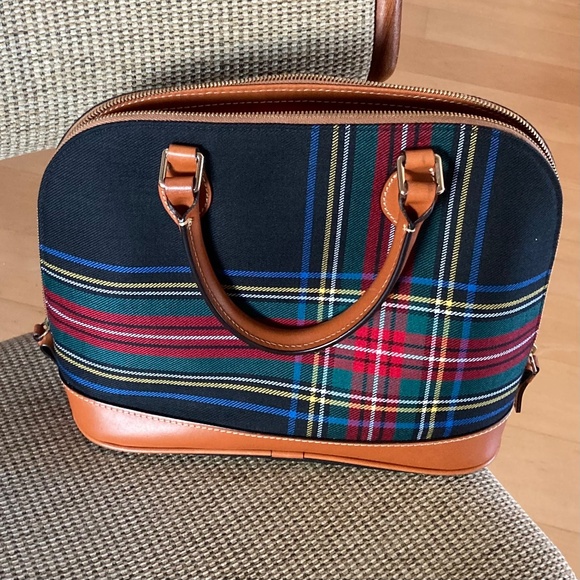 Dooney & Bourke NWT Black Tartan Plaid Zip Zip Satchel | Classic Structured Bag - Picture 9 of 12